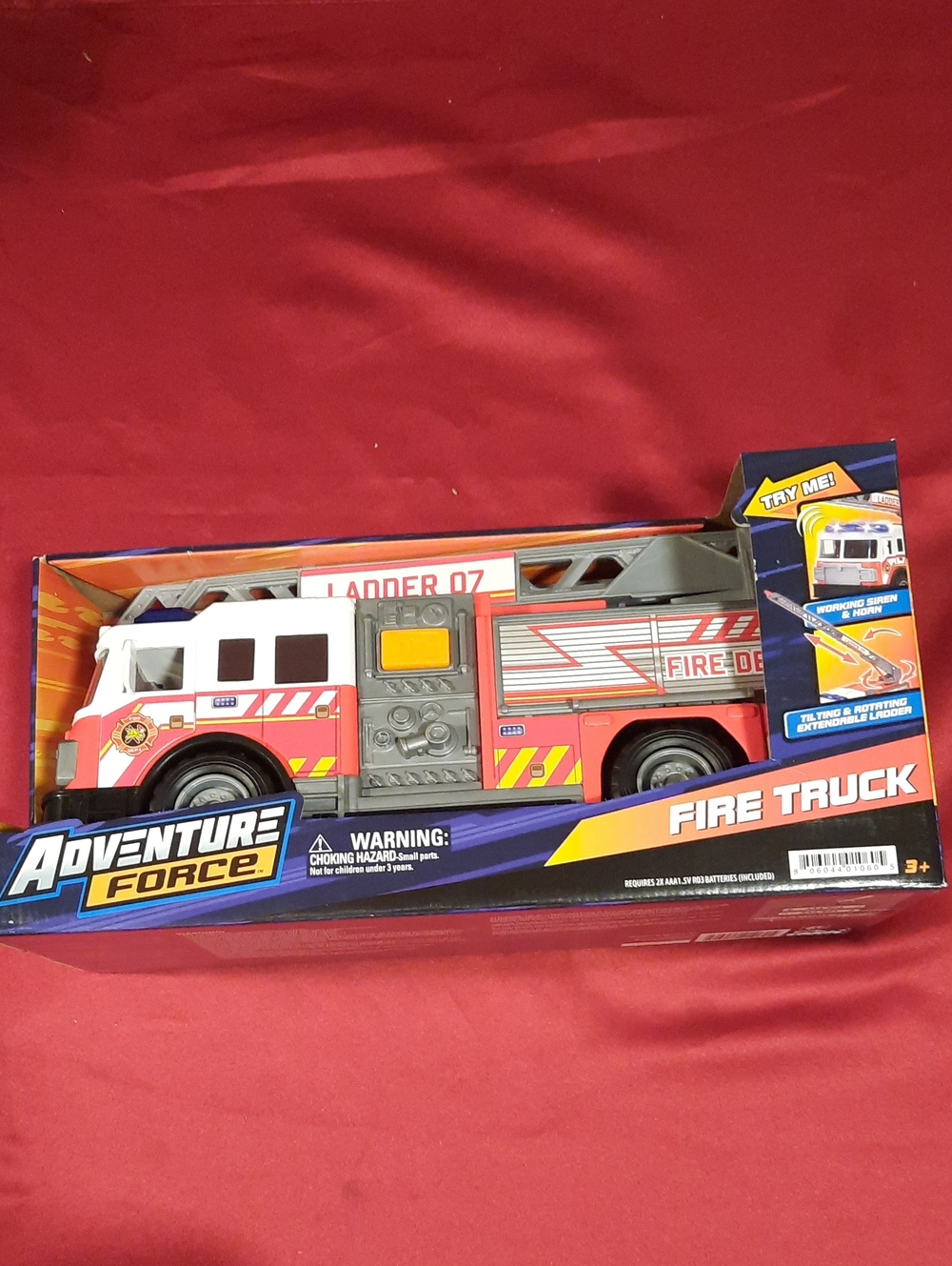 Adventure Force Red Fire Truck Ladder Toy - Kids Vehicle